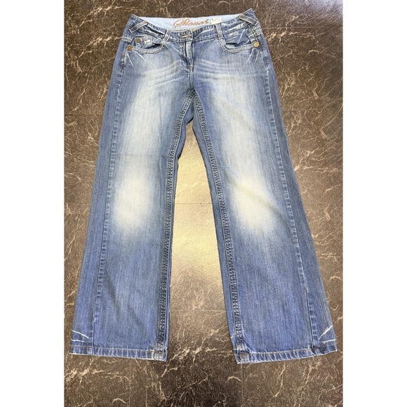 next Denim - Next Jeans Women Size 14 Demi Slouch Wide Leg High Rise Blue Denim Distressed